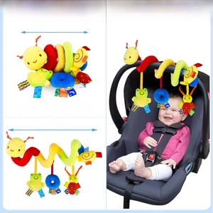 Infant spiral activity toy showing 7.9-inch normal length and 17.7-inch stretchable size