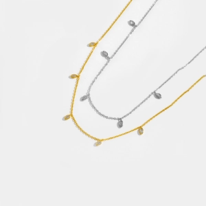Elegant S925 sterling silver marquise rainbow stone pendant necklaces in gold and silver