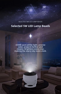 Detail der 5W LED Sternprojektor-Lampe mit 6500K kaltweißem Licht auf rundem Standfuß