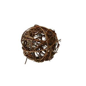 Natural brown vine ball decoration made of woven rattan for Christmas trees or pet toys