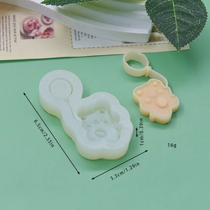 Balloon bear silicone mold for DIY resin cakes with detailed size measurements and weight