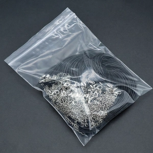 Bulk black waxed cord necklaces with silver lobster clasps packaged in transparent OPP bags