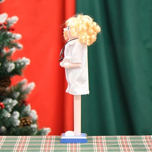 38cm nurse wooden nutcracker soldier ornament with white coat and stethoscope decor