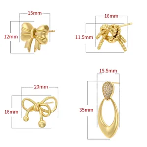 Set di orecchini a fiocco e a goccia minimalisti con dimensioni per stile