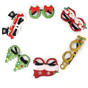 Set of 6 assorted Christmas party glasses including Santa, snowman and tree designs