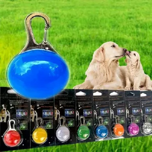 LED luminous pet safety pendant for dogs with clip-on design in multiple bright colors