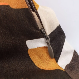 Dames herfst maxi rok van popeline met abstract patroon en dichte geweven textuur