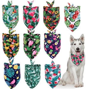 Pet Bandana Tropical Fruit Print Triangular Scarf Polyester Breathable Dog Cat Bib Summer Accessories Flamingo Watermelon