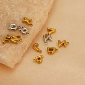 DIY titanium steel letter pendants in gold and silver finish for custom jewelry making