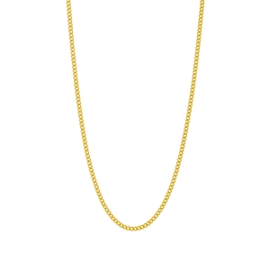 Golden titanium steel curb chain necklace for women with high polished vintage finish