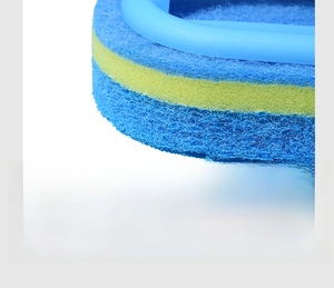 Close-up of three-layer thickened cleaning sponge head for kitchen and bathroom tiles