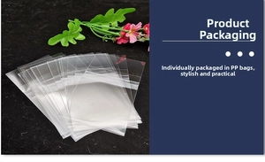 Detail of titanium earrings individually packed in transparent PP plastic bags