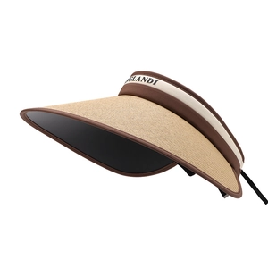 Foldable wide brim UV protection visor hat for women with Glandi embroidery