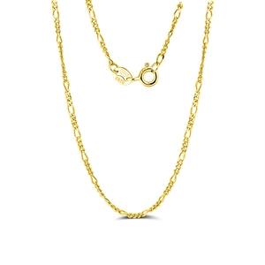 Classic 1.7mm gold-plated S925 sterling silver Figaro chain necklace for women