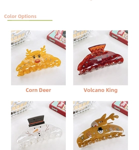 Macro showcase of Christmas snowman and elk hair claws with acetate detail and rhinestones