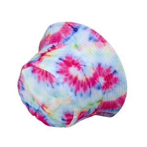 Colorful spiral tie-dye bucket hat for men and women made of durable cotton canvas