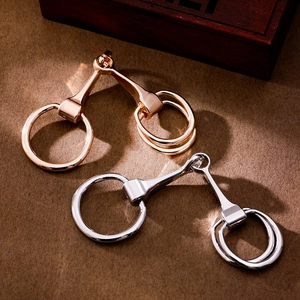 Elegant horsebit silk scarf ring in gold and silver metal finishes for women