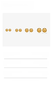 Detailed size comparison chart for gold stainless steel ball stud earrings 3mm to 6mm