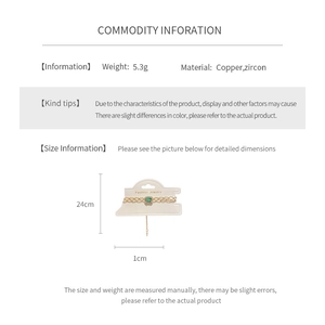 Detailed size specifications for vintage zircon square and oval link bracelet
