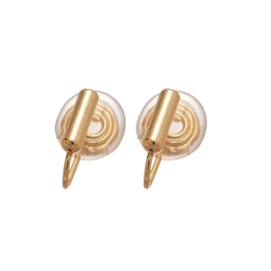 Minimalist gold geometric ear clip converter with comfortable clear silicone pads
