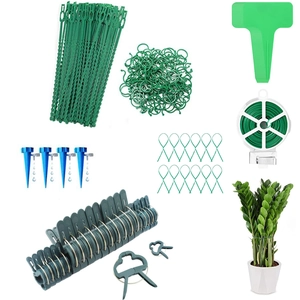 Gardening Tool Kit Plastic Coated Iron Wire Plant Support Clips Automatic Dripper Irrigation T-Type Labels Garden Maintenance Accessory