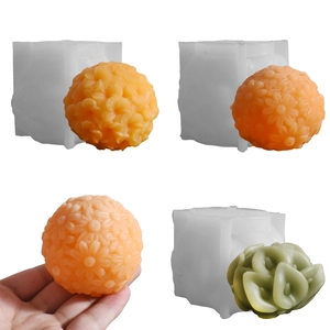 Flower Ball Silicone Mold Daisy Calla Lily Floral Design For DIY Handmade Aromatherapy Candle Soap Cake Baking Tool