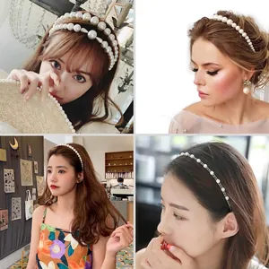 Elegant pearl headband set for women featuring diverse designs for weddings or daily style