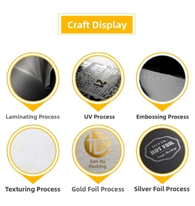 Detailed view of printing techniques like UV, embossing, and hot foil stamping on paper