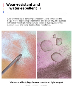 Waterproof and scratch-resistant high-density pearlescent fabric with metallic texture