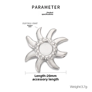 Technical view of 20mm stainless steel sun pendant with weight and size parameters