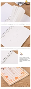 Detail of A4/A5 spiral notebook showing thick bleed-proof pages and grid cover design