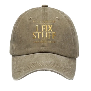 Casquette de baseball en coton délavé kaki avec texte vintage pour protection solaire
