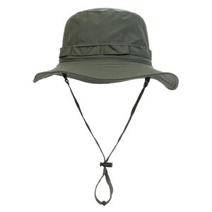 Waterproof military green outdoor boonie hat with adjustable chin strap for hiking