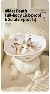 Detalle del collar isabelino impermeable para gatos con estampado de osos y diseño ancho