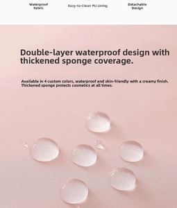 Macro detail of waterproof pink fabric with water droplets and soft sponge padding