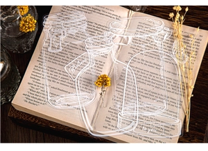 Details von Vintage-Glasgefäß-Klarsichtstempeln für Scrapbooking und Dekoration