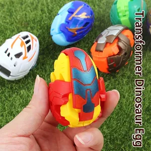 Transforming dinosaur egg toy set with multi-color robot figures for boys creative play
