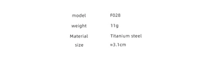 Specifications for U-shaped titanium steel earrings including weight and material details