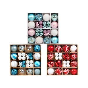 Assorted Christmas ball ornaments set with matte and glitter finishes for holiday tree decor