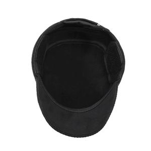 Cappello invernale da uomo con fodera in pile spessa e protezione per le orecchie nero