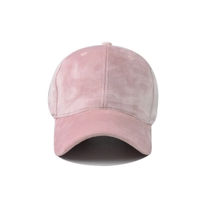 Roze chenille baseballpet met zachte fluwelen textuur voor dames en zonbescherming