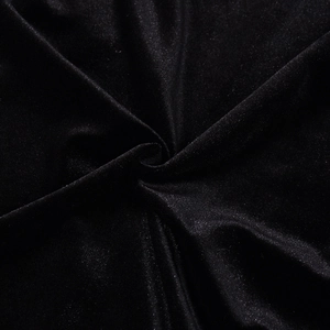 Macro shot of high-quality black velvet fabric texture with elegant radial pleats and soft sheen