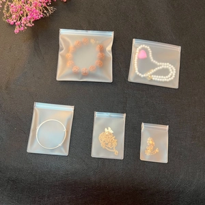 Frosted EVA ziplock jewelry bags in 5 sizes for beads and necklaces storage
