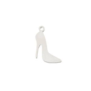 Polished stainless steel high heel pendant with creative mirror finish and DIY jump ring