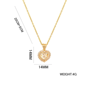 Golden heart necklace with shimmering crystal pendant and adjustable chain length