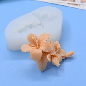 Hibiscus flower silicone mold for DIY baking and handmade cake or candle craft
