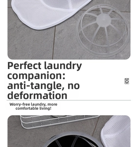 Mesh laundry bag for hats with spherical plastic frame to prevent machine washing deformation