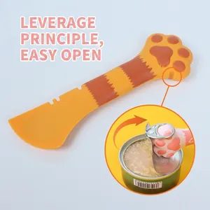 Pet Can Spoon Silicone Cat Claw Shape Multi-Functional Opener Feeding Shovel Reusable Lid Cover For Cats And Dogs