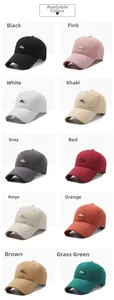 Detailed grid view showcasing 10 color options for this cotton canvas baseball cap