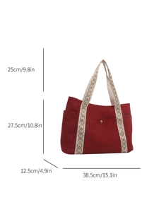 Tabella taglie dettagliata della borsa rossa con altezza e larghezza di 25 cm